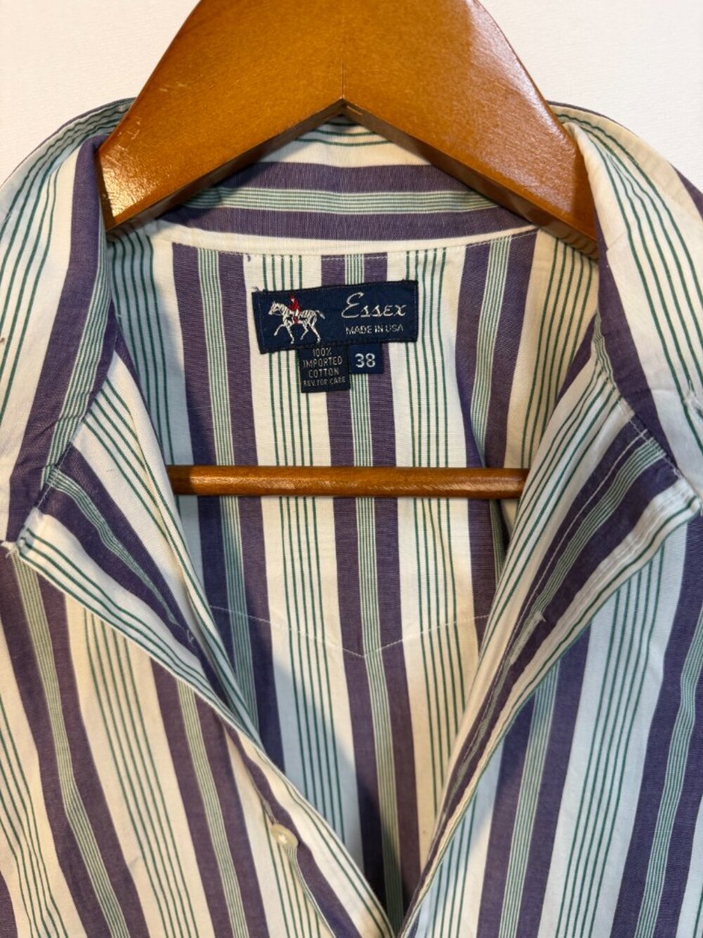 Vintage Essex Classics Equestrian Show Shirt Ratcatcher Striped Size 38 USA - Picture 2 of 8